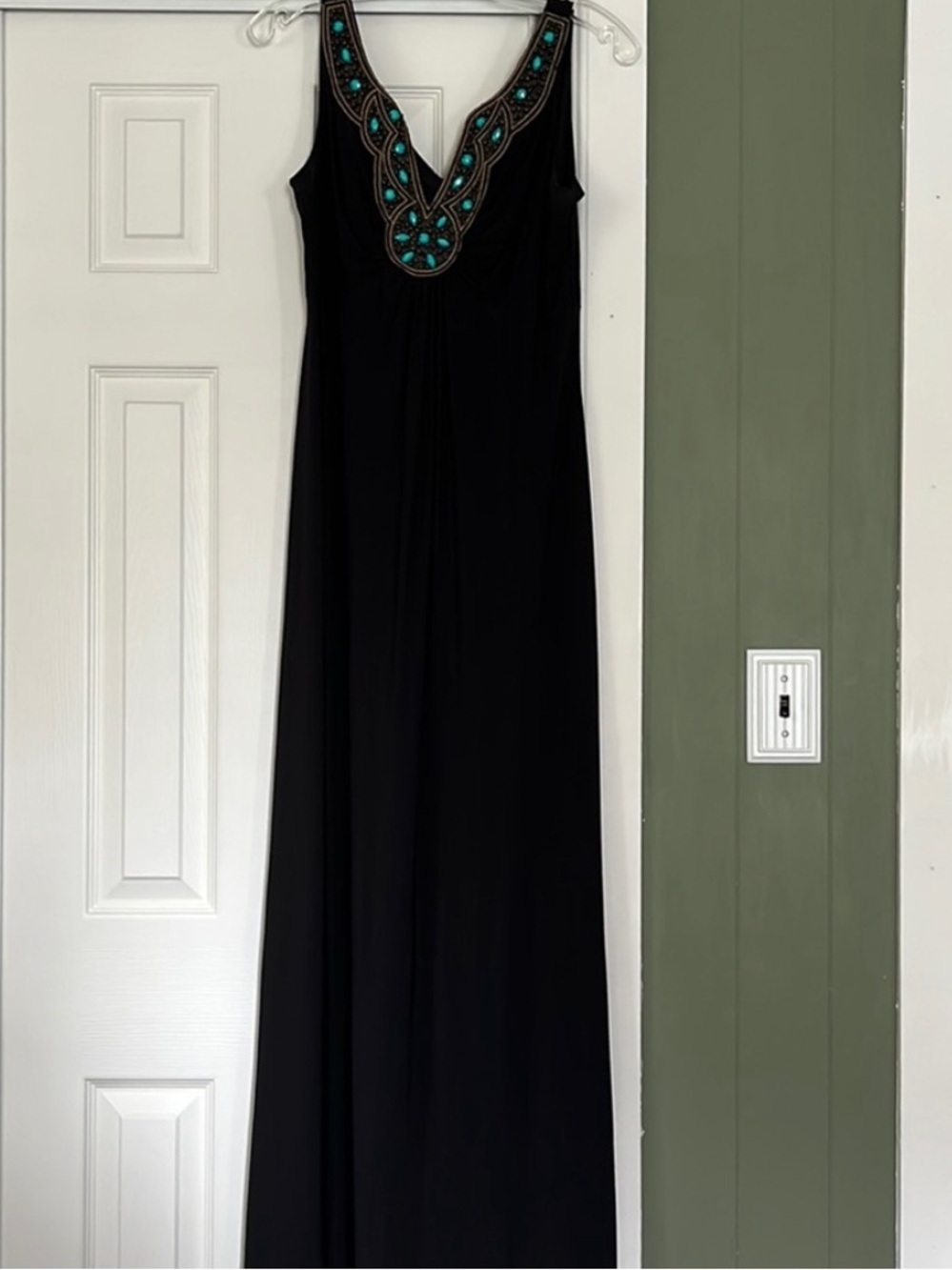 NWT INC Blue Bolero & Black Embellished Maxi Dress - Picture 7 of 7